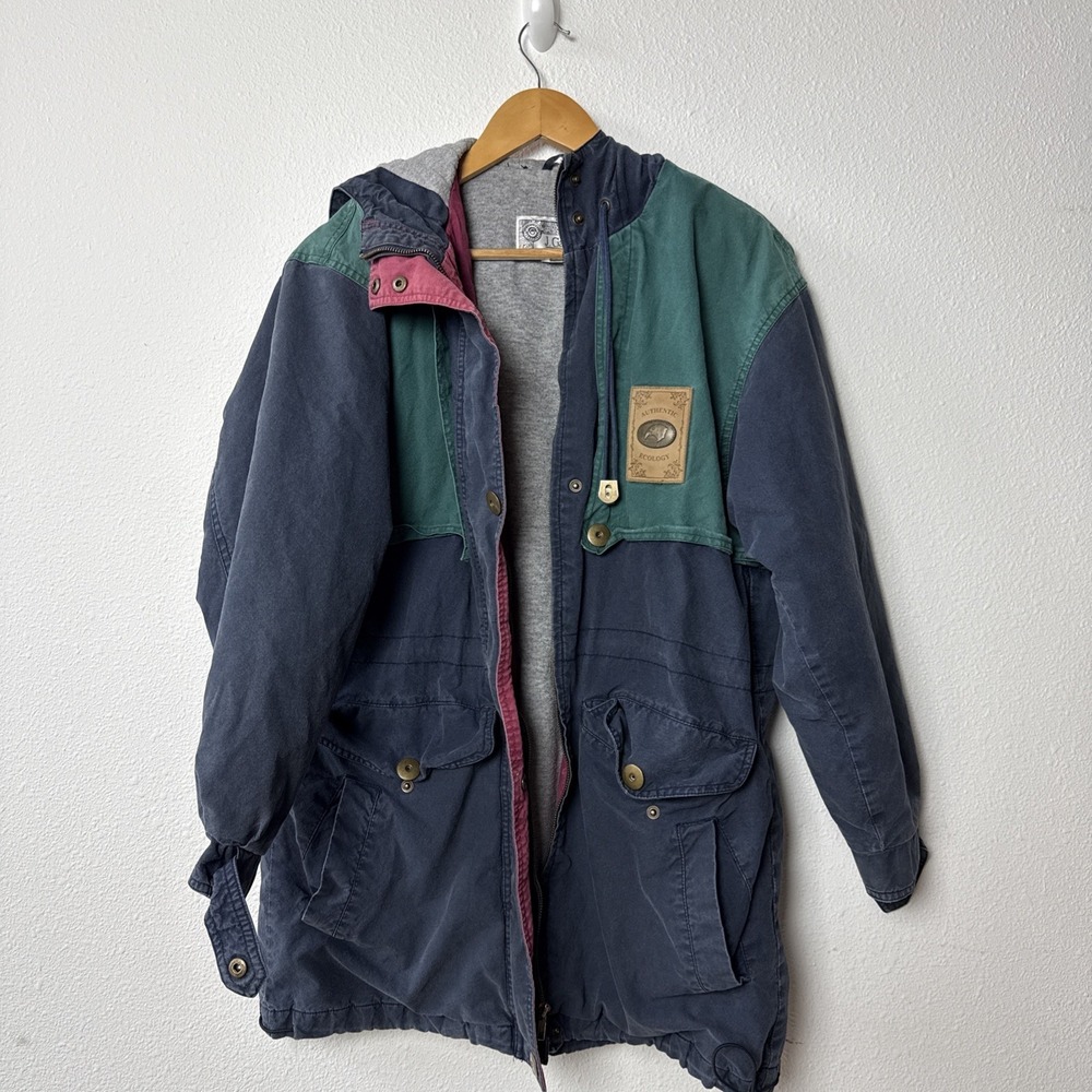 VINTAGE J.Gallery Coat Women's S Color Block  early 90s Jacket Color Block